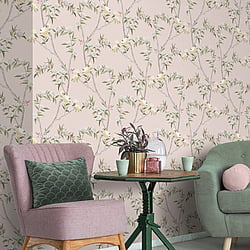 Galerie Wallcoverings Product Code 1900-4 - Spring Blossom Wallpaper Collection - Light Pink Colours - CHINOISERIE Design