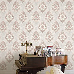 Galerie Wallcoverings Product Code 42524 - Opulence Wallpaper Collection - Pink Colours - Large Damask Design