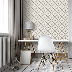 Galerie Wallcoverings Product Code 51021 - Blomstermala Wallpaper Collection - Black White Monochrome Colours - Leaf Trellis Design