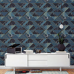 Galerie Wallcoverings Product Code 51192601 - Metropolitan Wallpaper Collection - Teal Colours - Contemporary Scape Design