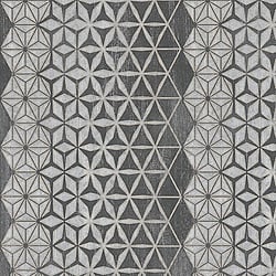 Galerie Wallcoverings Product Code 58110 - Geo Wallpaper Collection - Black Grey Silver Gold Colours - Geo Floral Stripe Design