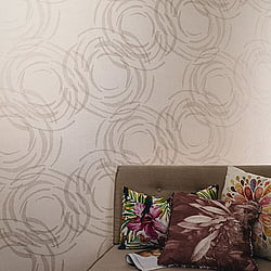 Galerie Wallcoverings Product Code 59122 - Merino Wallpaper Collection - Cream Beige Colours - Large Circle Motif Design