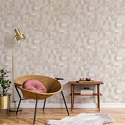 Galerie Wallcoverings Product Code BL22770 - Botanica Wallpaper Collection - Beige Colours - Cubics Design