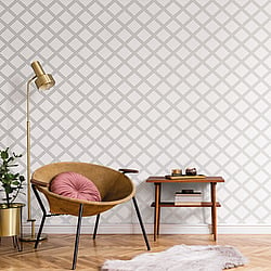 Galerie Wallcoverings Product Code BO23033 - Luxe Wallpaper Collection - White Silver Colours - Braid Design