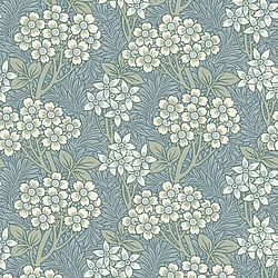 Galerie Wallcoverings Product Code ET12004 - Arts And Crafts Wallpaper Collection - Light Blue Sage White Colours - Floral Vine Design