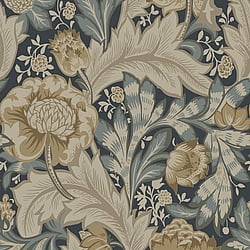 Galerie Wallcoverings Product Code ET12308 - Arts And Crafts Wallpaper Collection - Midnight Blue Beige Colours - Acanthus Garden Design