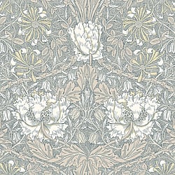 Galerie Wallcoverings Product Code ET12607 - Arts And Crafts Wallpaper Collection - Cream Taupe Light Green Colours - Ogee Flora Design