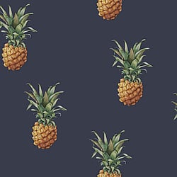 Galerie Wallcoverings Product Code G45451 - Just Kitchens Wallpaper Collection - Navy  Colours - Pineapples Design