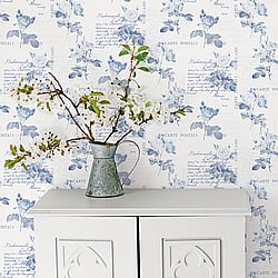 Galerie Wallcoverings Product Code G56287 - Nostalgie Wallpaper Collection - Blue Colours - Postale Rose Design