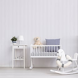 Galerie Wallcoverings Product Code G56519 - Just 4 Kids 2 Wallpaper Collection - Grey Colours - Regency Stripe Design