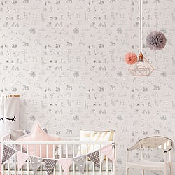 Galerie Wallcoverings Product Code G56536 - Just 4 Kids 2 Wallpaper Collection - Grey Colours - Alphabet Design