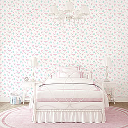 Galerie Wallcoverings Product Code G56539 - Just 4 Kids 2 Wallpaper Collection - Pink White Blue Colours - Pretty Birds Design