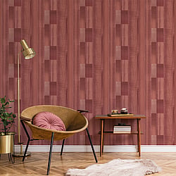 Galerie Wallcoverings Product Code G56574 - Texstyle Wallpaper Collection - Red Rose Gold Colours - Agen Stripe Design