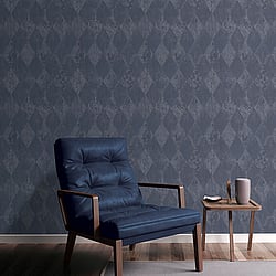 Galerie Wallcoverings Product Code G67790 - Ambiance Wallpaper Collection - Navy Blue Colours - Harlequin Texture Design