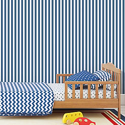 Galerie Wallcoverings Product Code G78400 - Tiny Tots 2 Wallpaper Collection - Cobalt Blue Colours - Regency Stripe Design