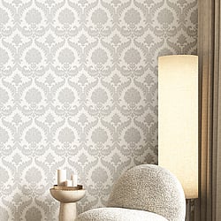 Galerie Wallcoverings Product Code IS33331 - Italian Silks And Damasks Wallpaper Collection - Grey Colours - Damasco Imperiale Design