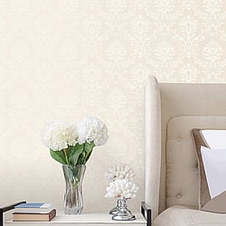 Galerie Wallcoverings Product Code SB37910 - Simply Silks 4 Wallpaper Collection - Ivory Colours - Classic Damask Design