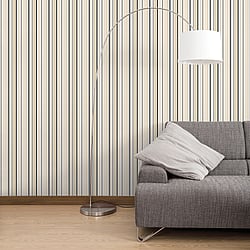 Galerie Wallcoverings Product Code ST36910 - Simply Stripes 3 Wallpaper Collection - Black Tan Colours - Step Stripe Design