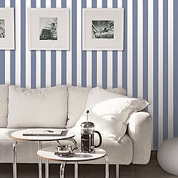 Galerie Wallcoverings Product Code SY33921 - Simply Stripes 3 Wallpaper Collection - Blue Colours - Tent Stripe Design