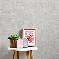 Galerie Wallcoverings Product Code WH30187 - Welcome Home Wallpaper Collection - Silver Grey Colours - Squares on Squares Design